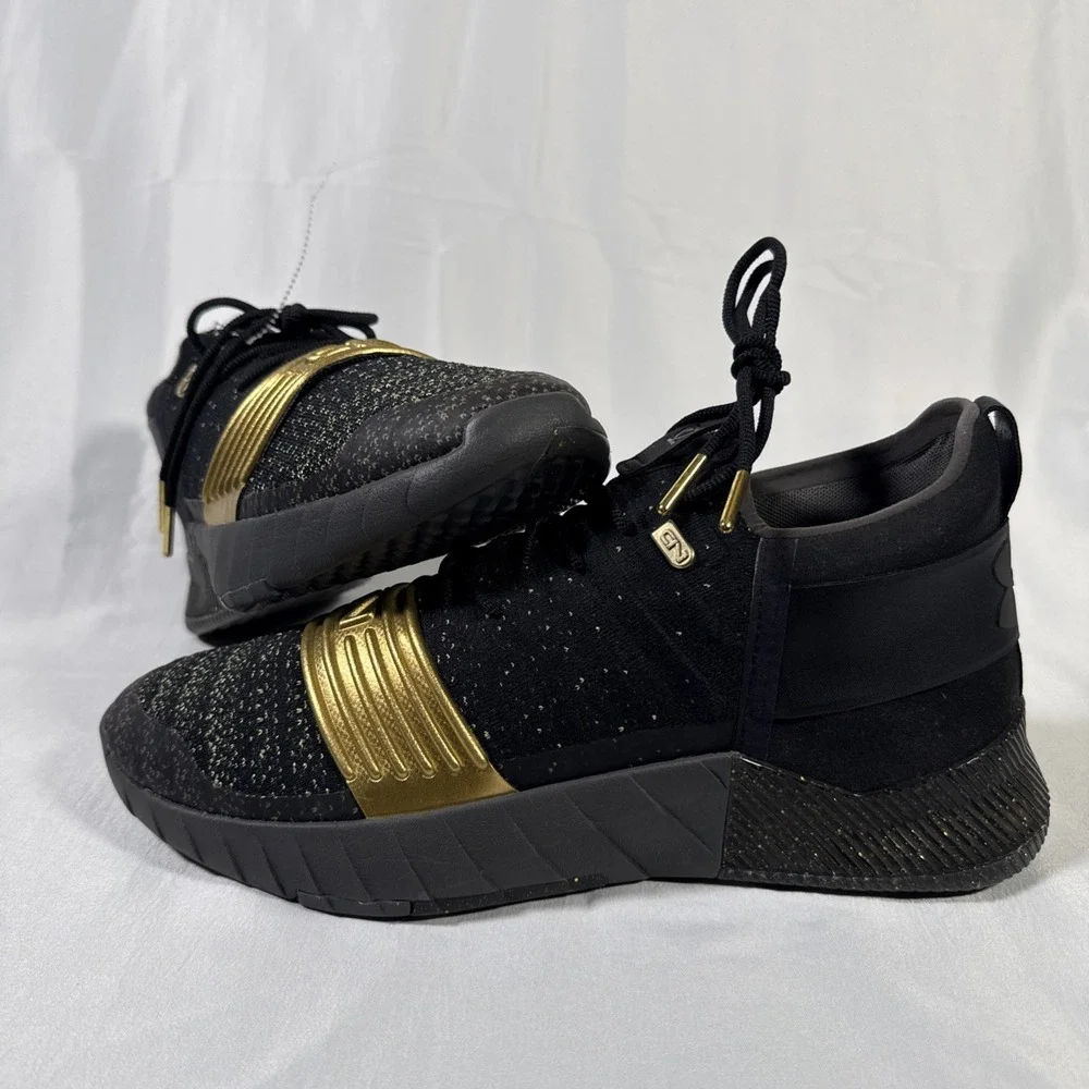 Under Armour UA C1N TR Mens 10.5 Black Gold Athletic Sneakers 3000233-001